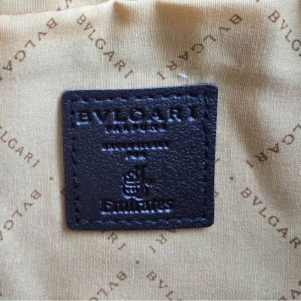 BVLGARI for Emirates Black Pebbled Leather Pochette Wristlet⭐️Italian Luxury - Picture 7 of 13